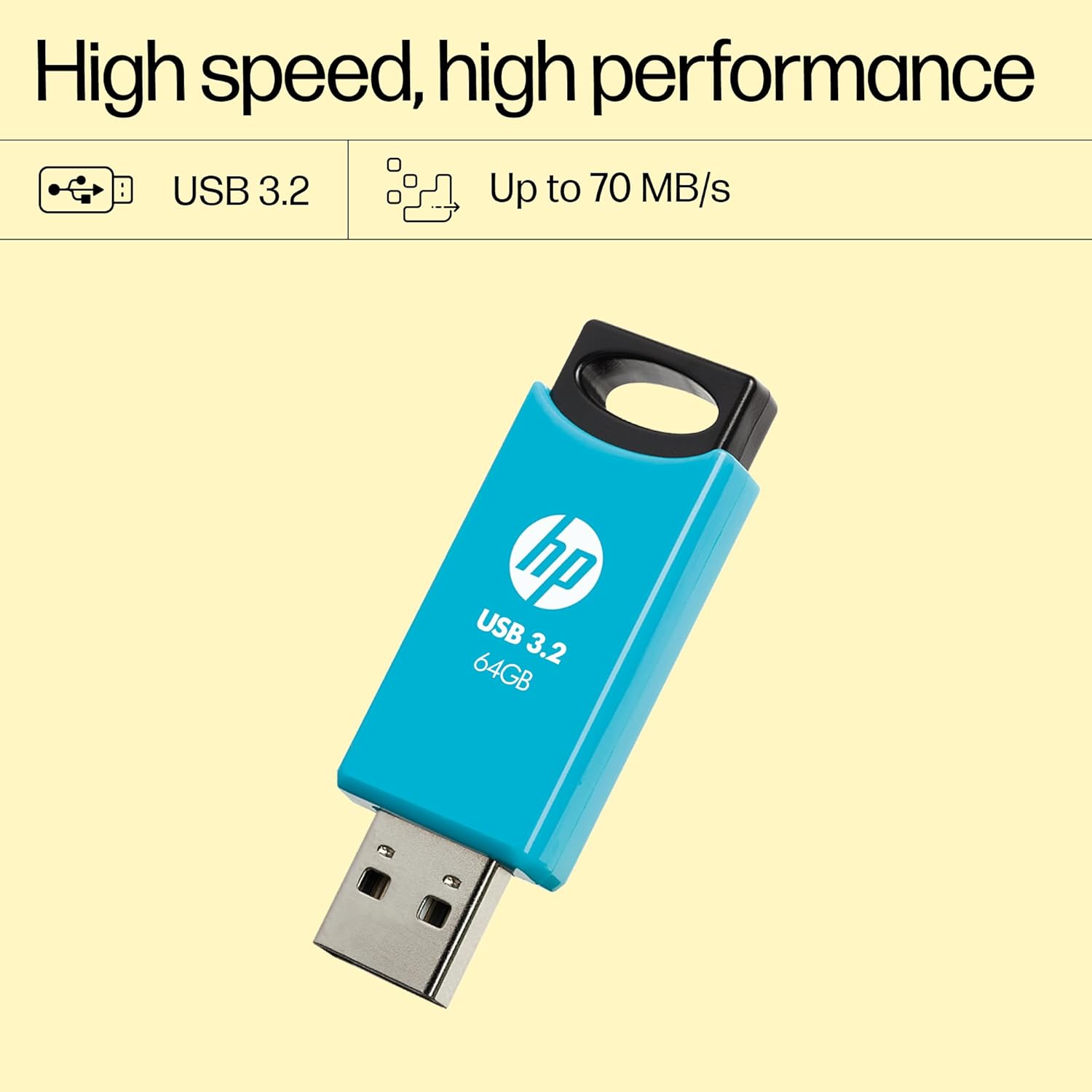 HP 712w 64GB USB 3.2 Flash Drive- Blue